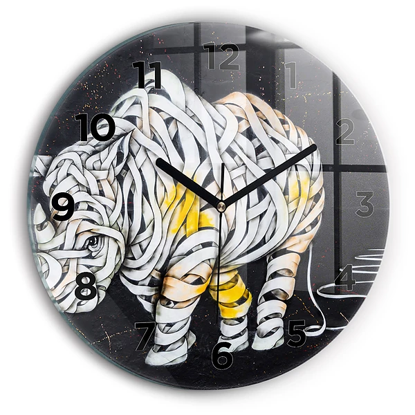 Wanduhr rund mit motiv Abstraktes Rhinozeros