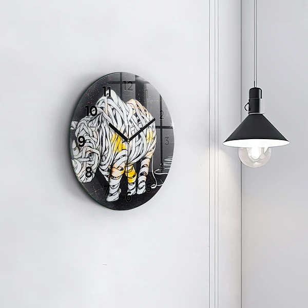 Wanduhr rund mit motiv Abstraktes Rhinozeros