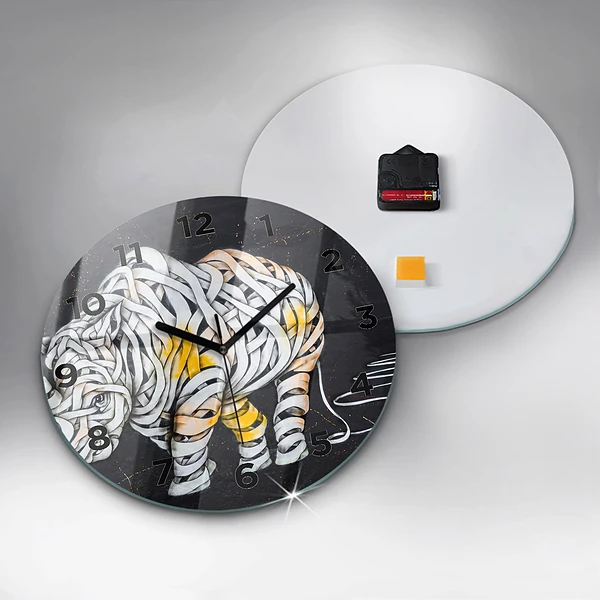 Wanduhr rund mit motiv Abstraktes Rhinozeros