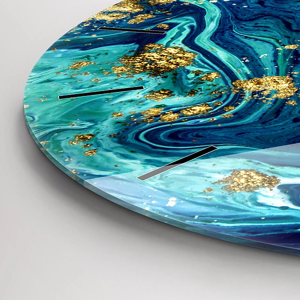 Wanduhr glas rund Moderne Abstraktion