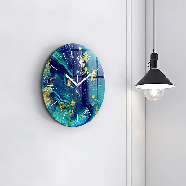 Wanduhr glas rund Moderne Abstraktion