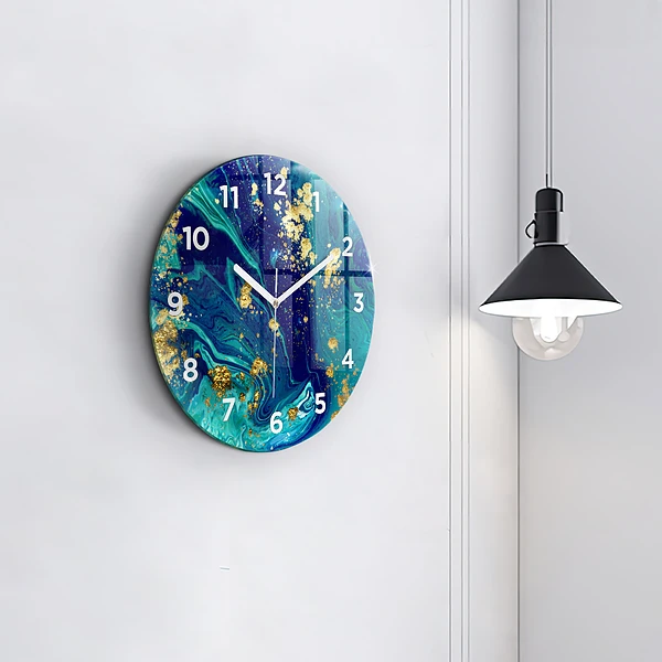 Wanduhr glas rund Moderne Abstraktion