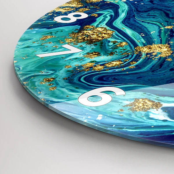 Wanduhr glas rund Moderne Abstraktion