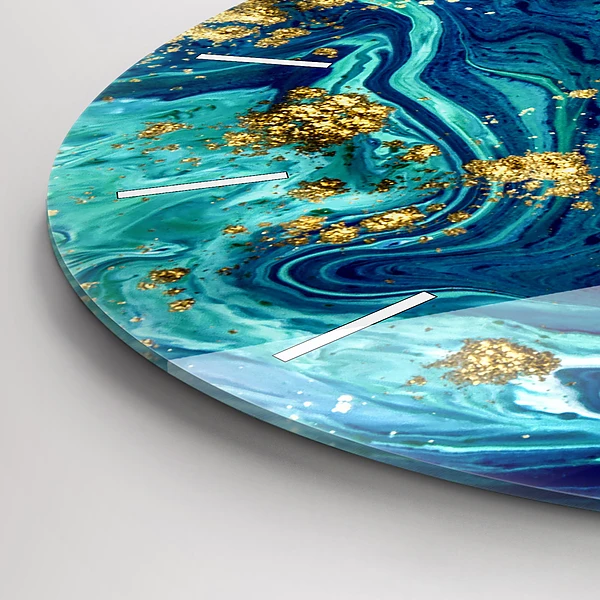 Wanduhr glas rund Moderne Abstraktion