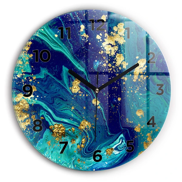 Wanduhr glas rund Moderne Abstraktion
