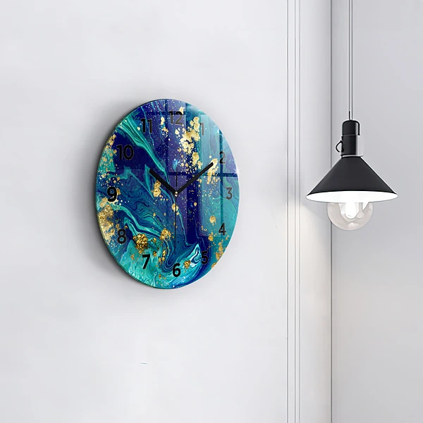 Wanduhr glas rund Moderne Abstraktion