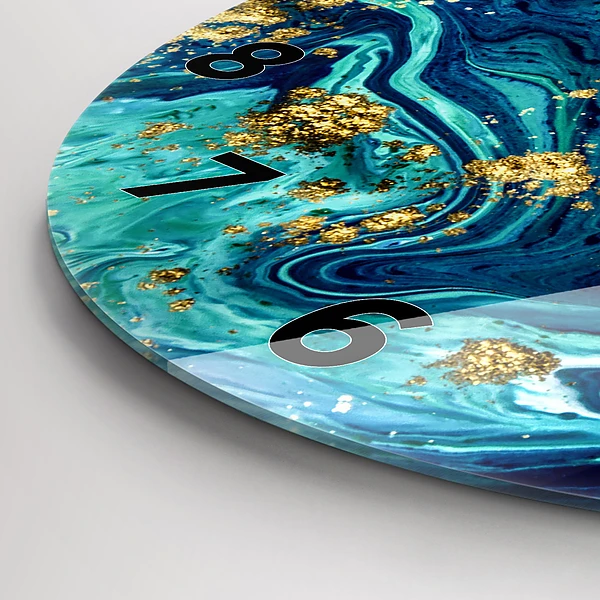Wanduhr glas rund Moderne Abstraktion