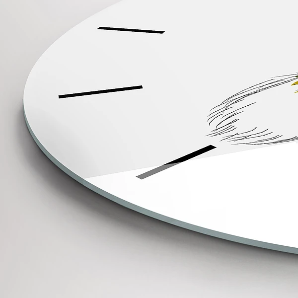 Wanduhr rund mit motiv Kopf eines farbigen Hirsches