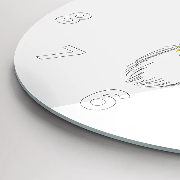 Wanduhr rund mit motiv Kopf eines farbigen Hirsches