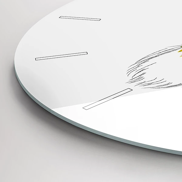 Wanduhr rund mit motiv Kopf eines farbigen Hirsches