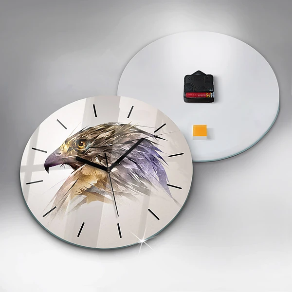 Wanduhr rund mit motiv Raubvogel