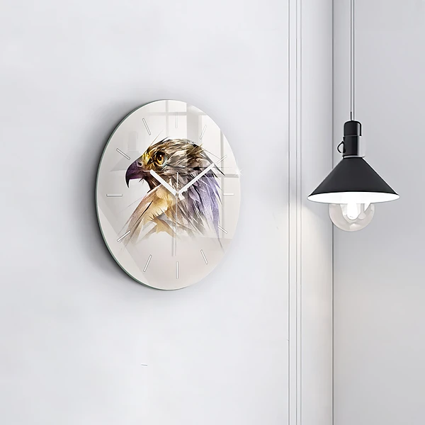 Wanduhr rund mit motiv Raubvogel