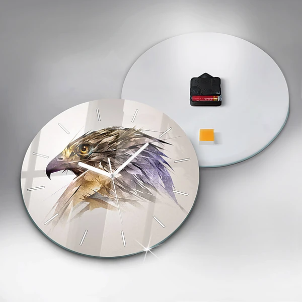 Wanduhr rund mit motiv Raubvogel
