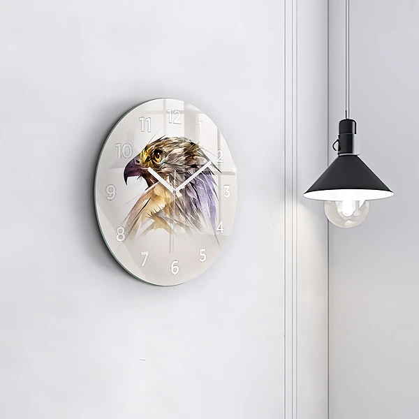 Wanduhr rund mit motiv Raubvogel