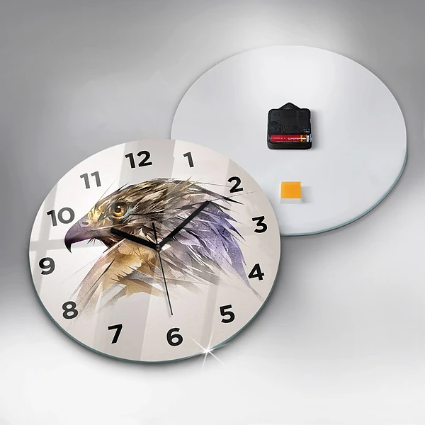 Wanduhr rund mit motiv Raubvogel