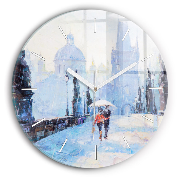 Wanduhr glas rund Ölgemälde