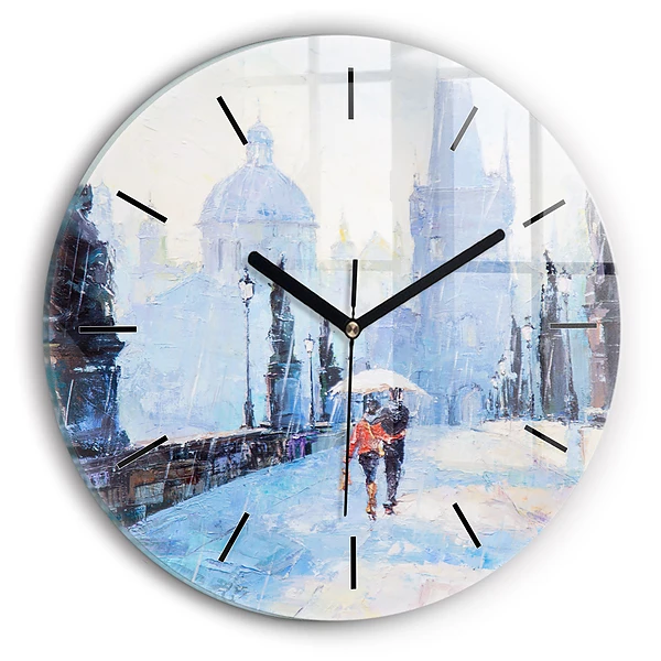 Wanduhr glas rund Ölgemälde