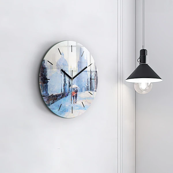 Wanduhr glas rund Ölgemälde