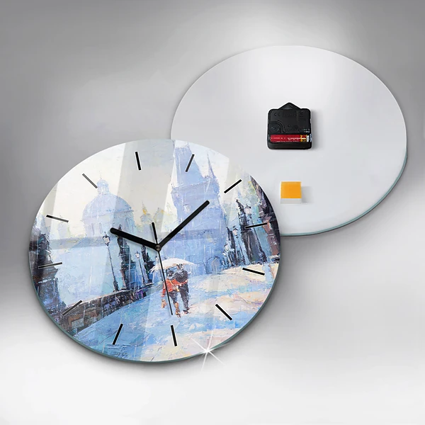 Wanduhr glas rund Ölgemälde