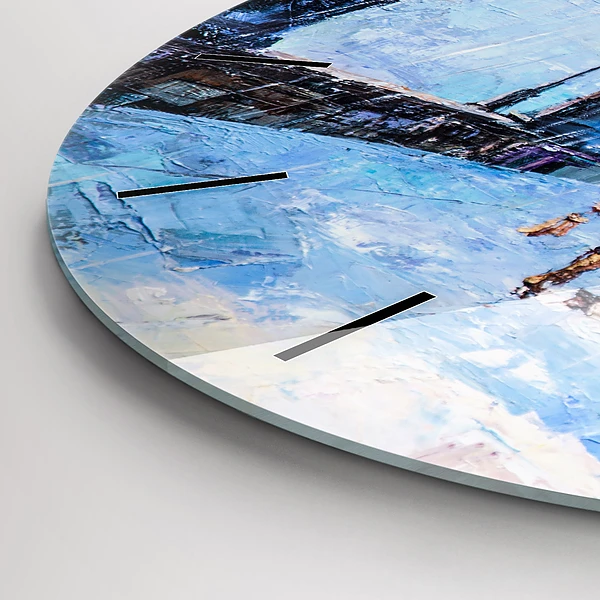 Wanduhr glas rund Ölgemälde