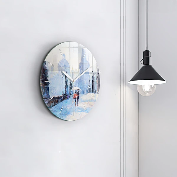 Wanduhr glas rund Ölgemälde