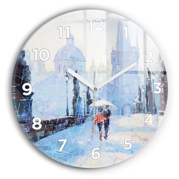 Wanduhr glas rund Ölgemälde