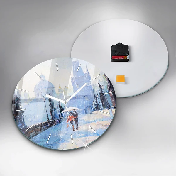 Wanduhr glas rund Ölgemälde