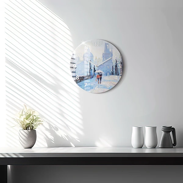 Wanduhr glas rund Ölgemälde