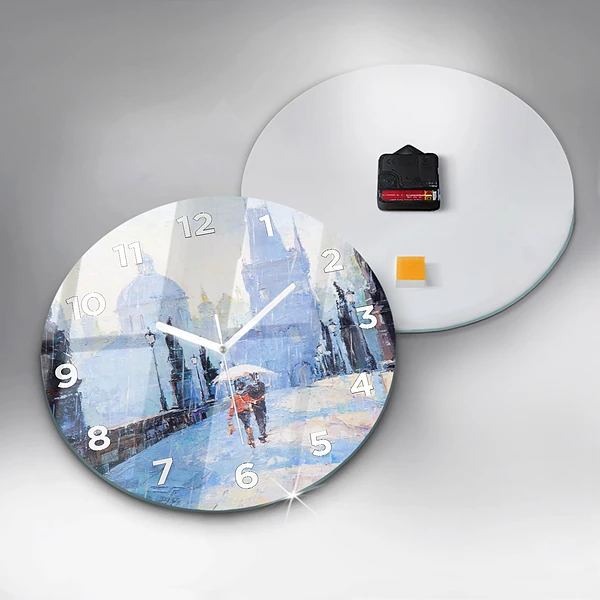 Wanduhr glas rund Ölgemälde