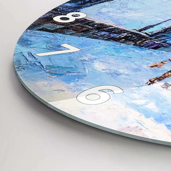 Wanduhr glas rund Ölgemälde