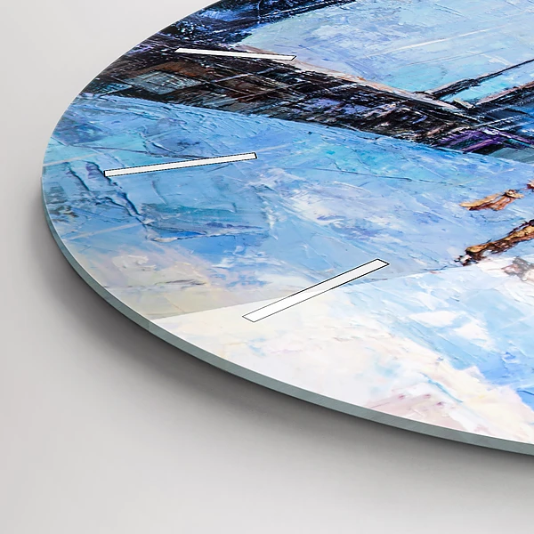 Wanduhr glas rund Ölgemälde