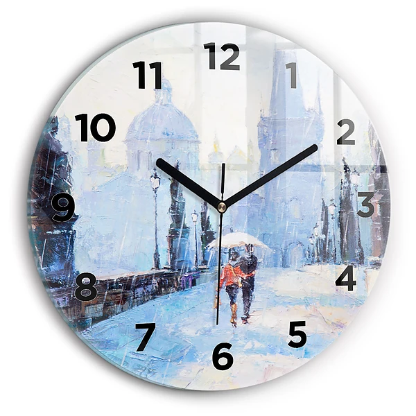 Wanduhr glas rund Ölgemälde