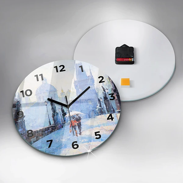 Wanduhr glas rund Ölgemälde