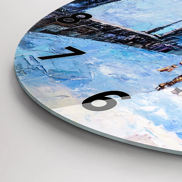 Wanduhr glas rund Ölgemälde