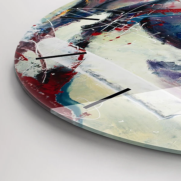 Wanduhr rund Illustration Galoppierende Pferde