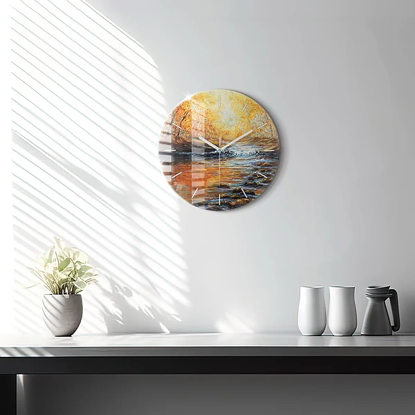Wanduhr rund mit motiv Schöne Kunst