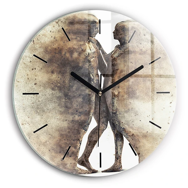 Wanduhr glas rund Abstraktion Menschen Sand