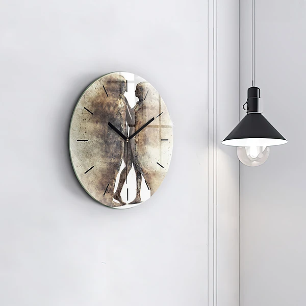 Wanduhr glas rund Abstraktion Menschen Sand