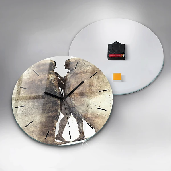 Wanduhr glas rund Abstraktion Menschen Sand