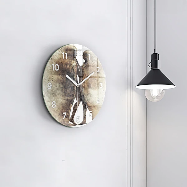 Wanduhr glas rund Abstraktion Menschen Sand