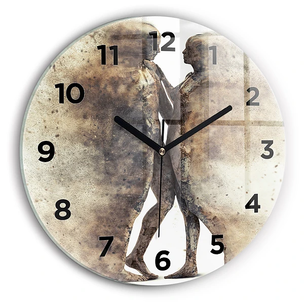 Wanduhr glas rund Abstraktion Menschen Sand