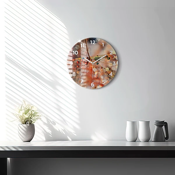 Wanduhr rund mit motiv Gebläse mit Tau