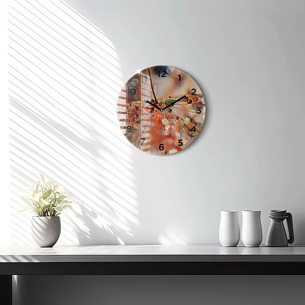Wanduhr rund mit motiv Gebläse mit Tau