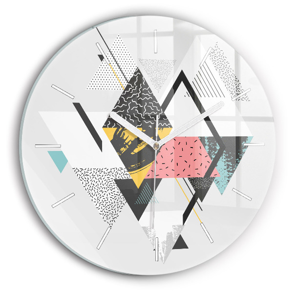 Wanduhr glas rund Geometrisches Muster