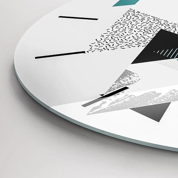 Wanduhr glas rund Geometrisches Muster