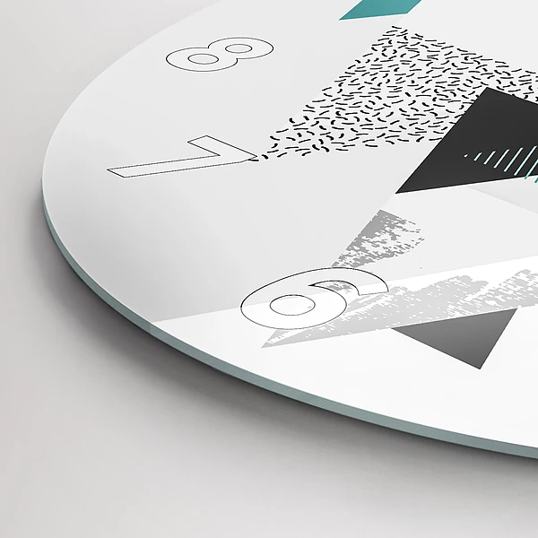 Wanduhr glas rund Geometrisches Muster