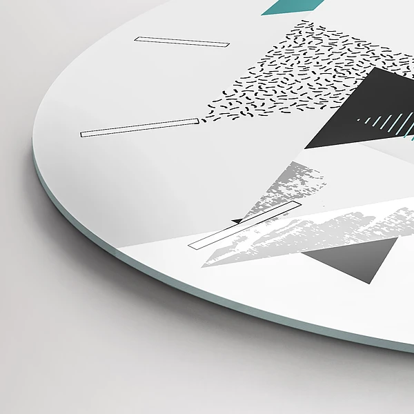 Wanduhr glas rund Geometrisches Muster