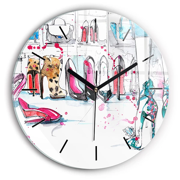 Wanduhr glas rund Element der Weiblichkeit
