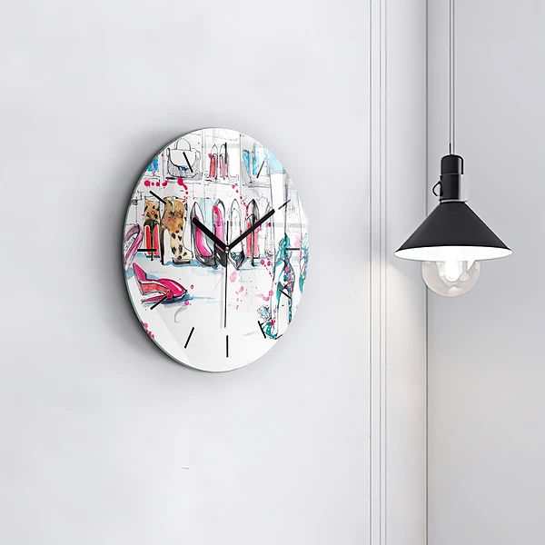 Wanduhr glas rund Element der Weiblichkeit