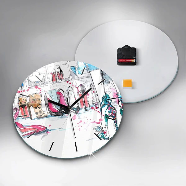 Wanduhr glas rund Element der Weiblichkeit